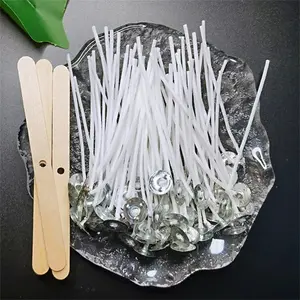 53-Piece Candle Wick Holder Set, Wax-Coated Cotton Wick Kit with Stand, Original Smoke-Free Soy Oil Wicks, Handmade Braided Design