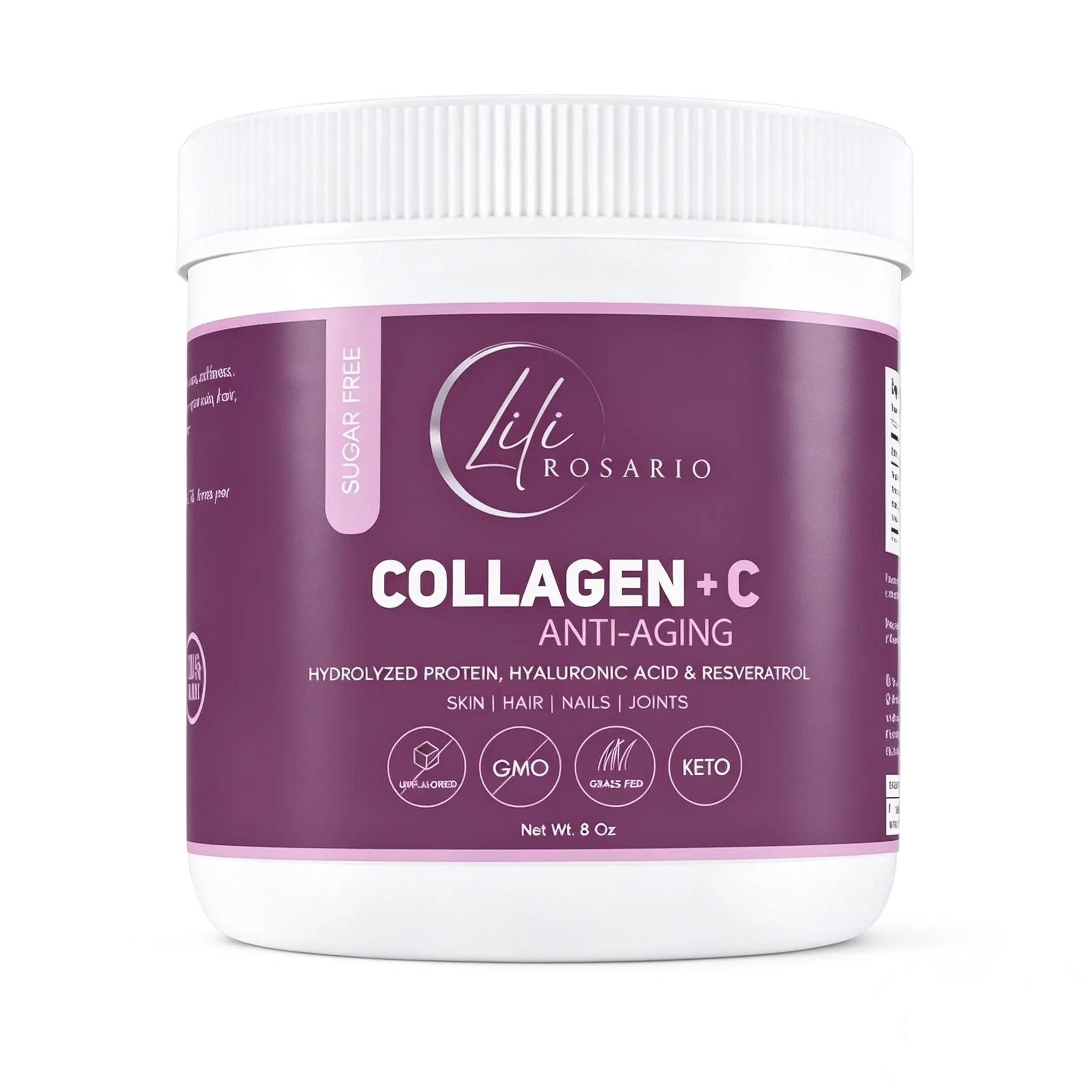 LILI ROSARIO COLLAGEN + C HERBAL DIETARY SUPPLEMENT | HYDROLYZED COLLAGEN | 8 OZ