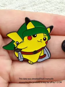 Pokémon Armored Pikachu Enamel Pin Cartoon Character Alloy Brooch Lapel Backpack Pin Fashion Accessory, Casual Style, All Seasons