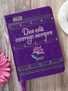 365-Day Daily Devotional Journal - Spanish Edition "Dios esta conmigo siempre", Imitation Leather Bible Study Book, Publication Date 6/4/2024