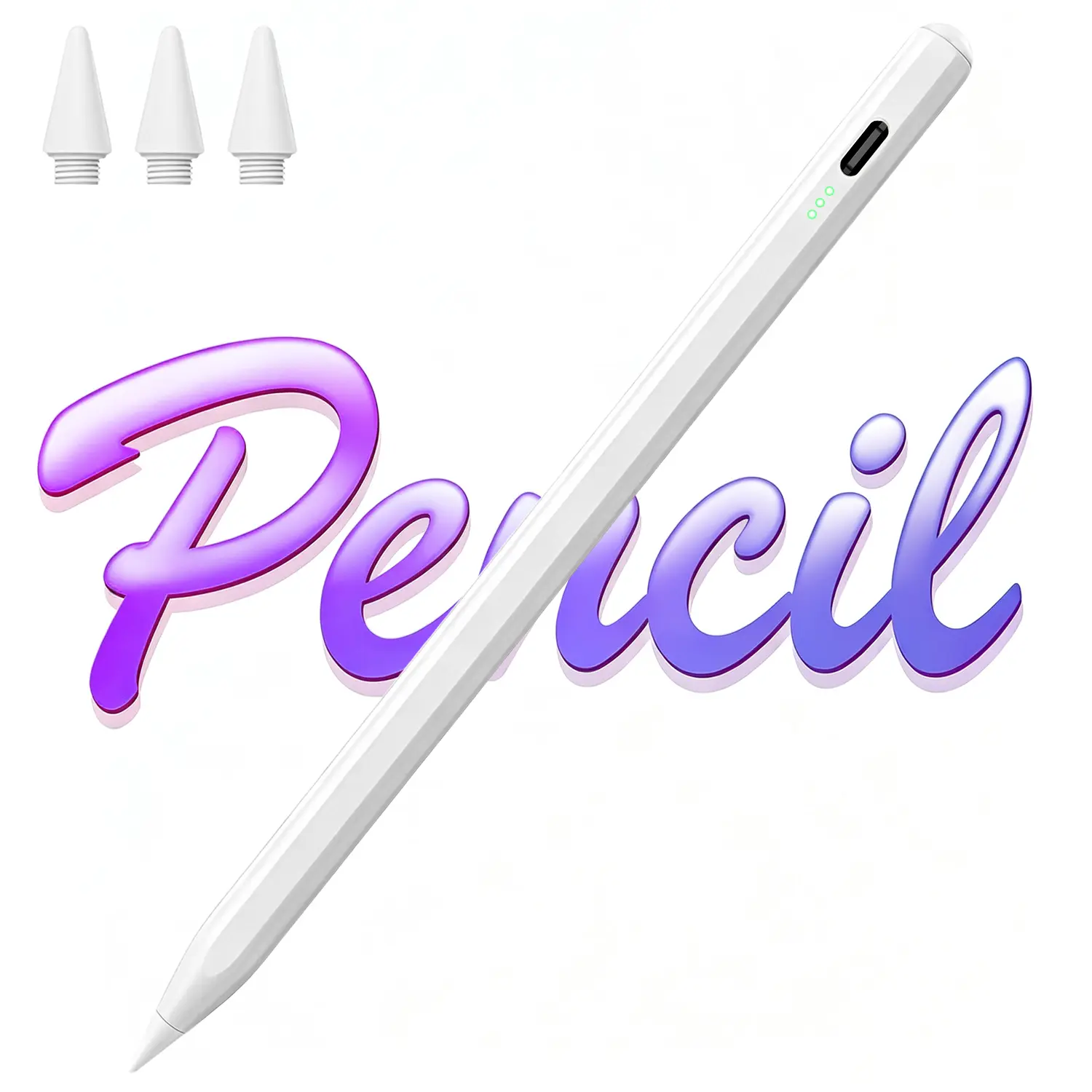 Stylus Pen for iPad 2018-2026, USB-C Fast Charging Pencil, Pixel-Perfect Tilt Sensitivity for iPad 11/10/9/8/7/6/A16, Mini 7/6/5, Air M4/M3/M2 11"/13"/5/4/3, Pro M5/M4 13"/12.9″/11″ BackToSchool