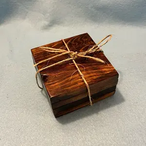 Rustic coasters made from up-cycled refurbished pine wood