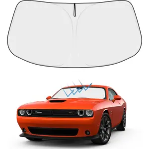 Proadsy 2026 Upgrade Front Windshield Sun Shade Foldable Sunshade Protector Custom Fit 2015-2023 Dodge Challenger Coupe, SRT Hellcat, Redeye, Widebody, SXT, RT Scat Pack, GT, RT, TA Coupe Accessories
