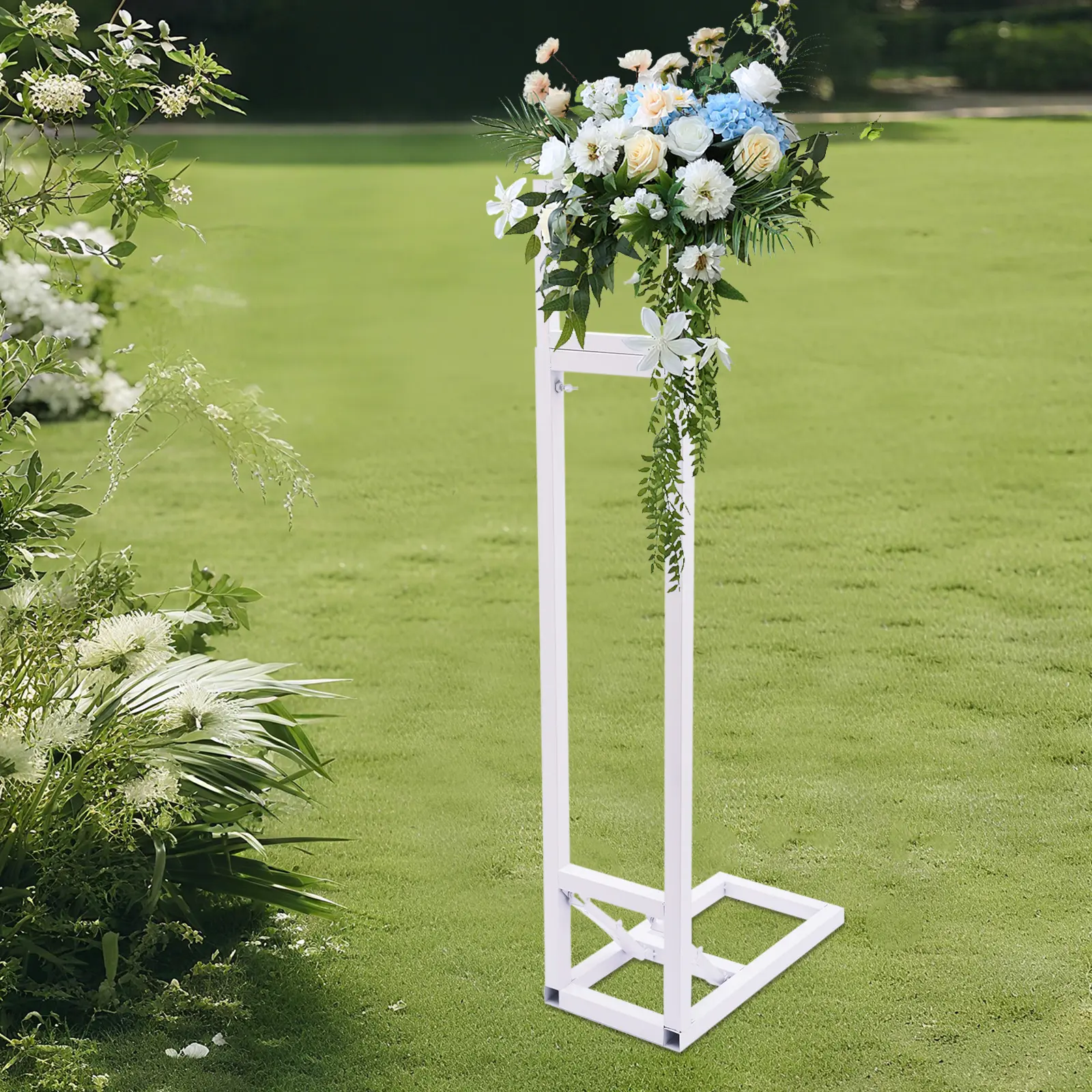 Adjustable Wedding Arch Backdrop Stand with 25*50cm Base, 2m Tall Indoor Furniture Set for Banners, Outdoor Party Decor, Bridal Shower, Engagement Party Photo Booth