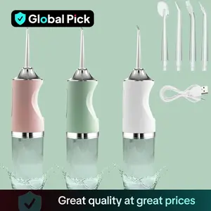Rechargeable Water Dental Flosser, 1 Box Portable Oral Irrigator with 4 Jet Tips, Dental Water Flosser Combo, Cordless Oral Irrigator, Waterproof Water Flosser for Home and Travel, Mouth Hygiene Kit, Teeth Cleaner, Oral Care Tools