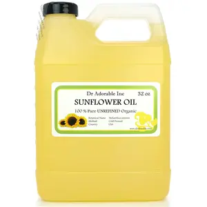 Adorable 32 oz Sunflower Oil Unrefined 100% Pure Natural Premium Organic Cold Pressed