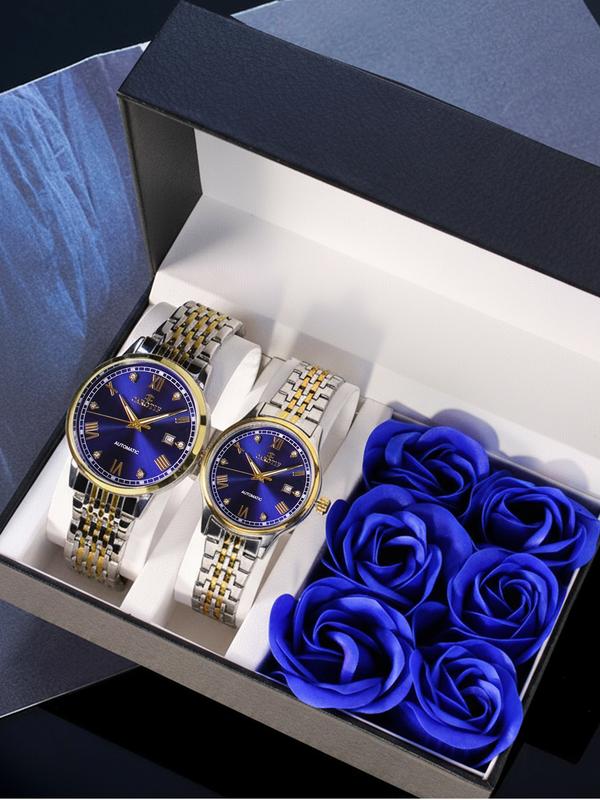 Men's Business Fashion Watch & Jewelry Set, Fashion Watch Set for Party, Daily Clothing Decor, Trendy All-match & Exquisite Watch Set for Birthday Gift