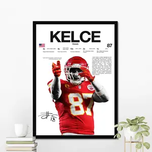 Kelce Hardline Series Poster, Kelce Signature Poster, Kansas City Football Wall Art For Fans, Sport Gift For Men [UNFRAMED - PRINT ONLY]