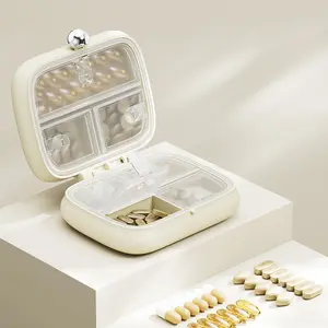 Portable pill box, mini pill box for three meals a day, mini pill container for carrying medication, pills, and health supplements, Supplement Organizer, Healthcare