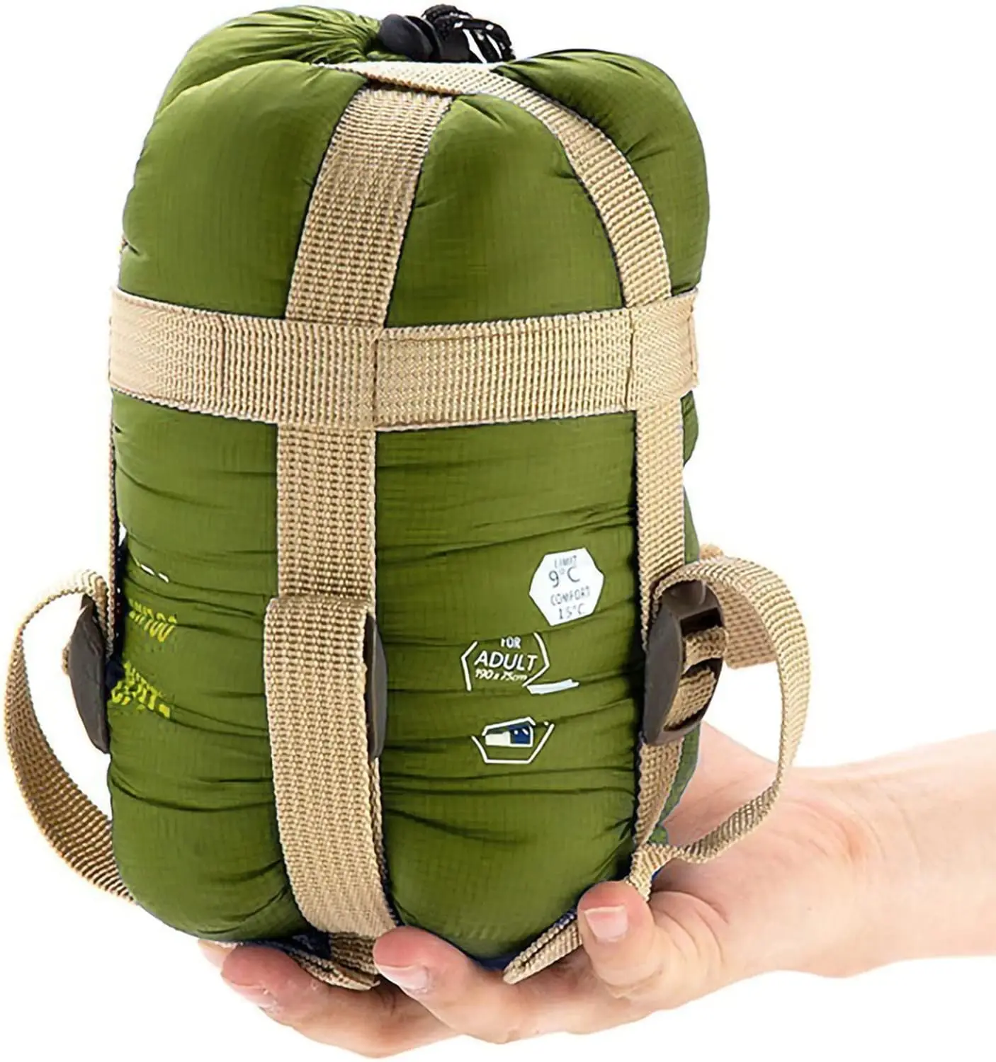 Warm Weather Sleeping Bag - Portable, Waterproof, Compact Lightweight, Comfort with Compression Sack - Great for Outdoor Camping, Backpacking & Hiking-83 L x 30" W Fits AdultsGift.