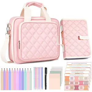 Large Bible Bag with Bible Cover Case for Women, Church Bag with Shoulder Strap,Quilted Cover for Bible Study Supplies Journaling Kit with Tabs Notes Highlighters Pens Christian Gifts for Women