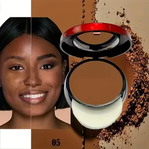 Contour and Concealer Setting Powder Compact - Bronze powder with sweat- and oil-resistant properties, matte finish, concealer contour compact, comes with a puff for quick touch-ups, suitable for all skin tones, perfect for parties, daily use, dates,