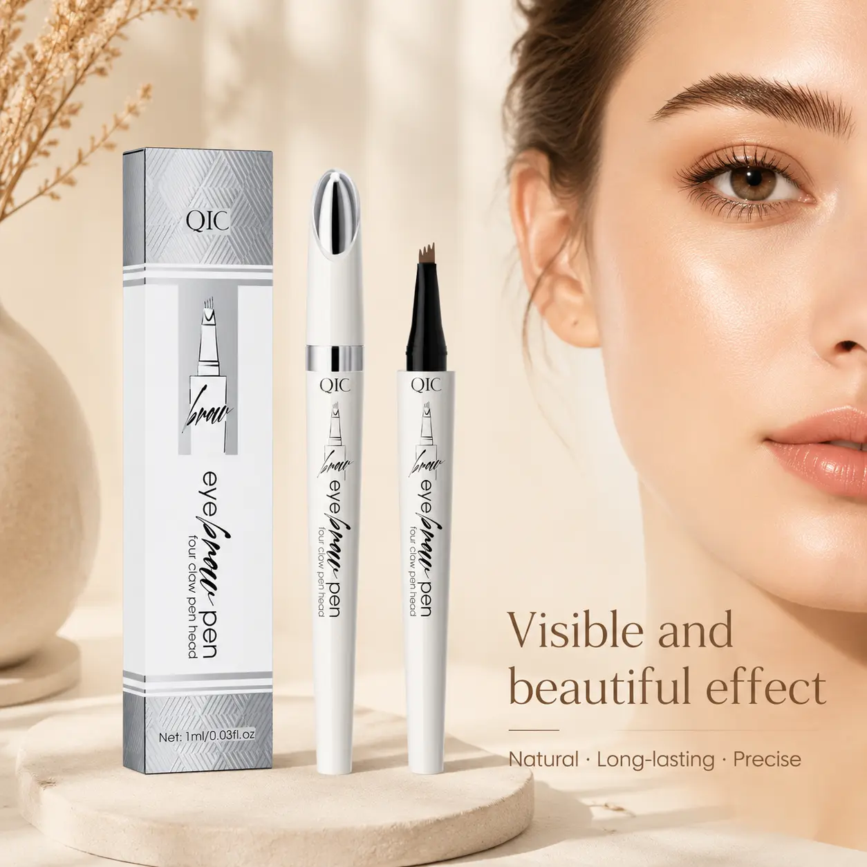 Waterproof Eyebrow Pen | Micro-fork Tip for Natural Hair-like Strokes | Long-lasting & Easy to Apply | Brow Makeup Tool for Women