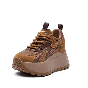 Woman Dad Shoes Platform Causal Sneakers Footwear 2026 New Brown Fashion Women Sneakers