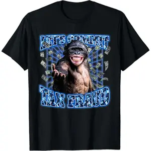Let's Commit Tax Fraud Vintage Bootleg Rap 90s Monkey T-Shirt