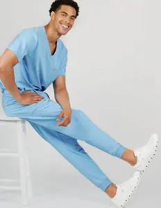 Kyoto Jogger Men's Ceil Blue Scrub Pants