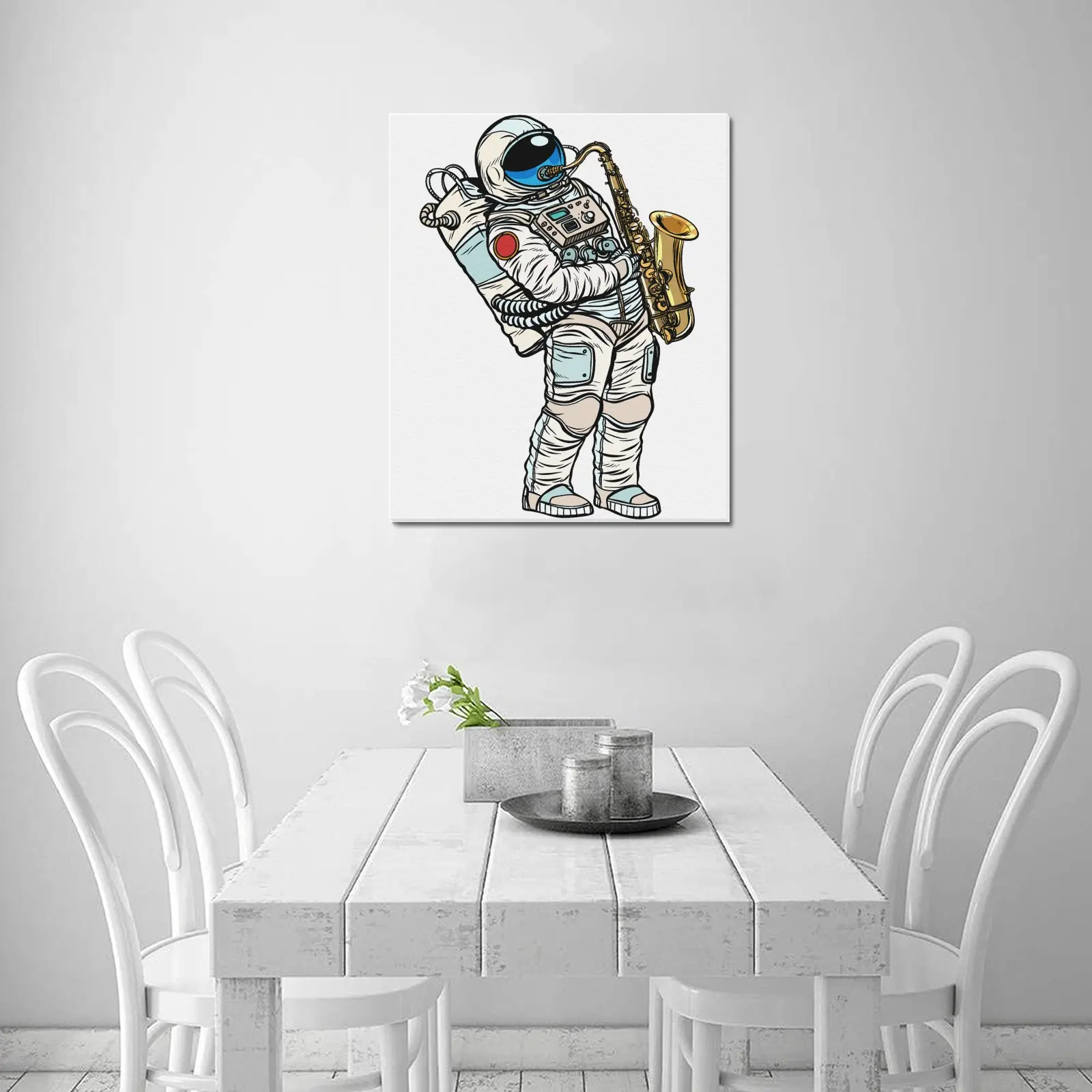 Astronauts  SaxophoneFrame Canvas Print 20"x24" One Size
