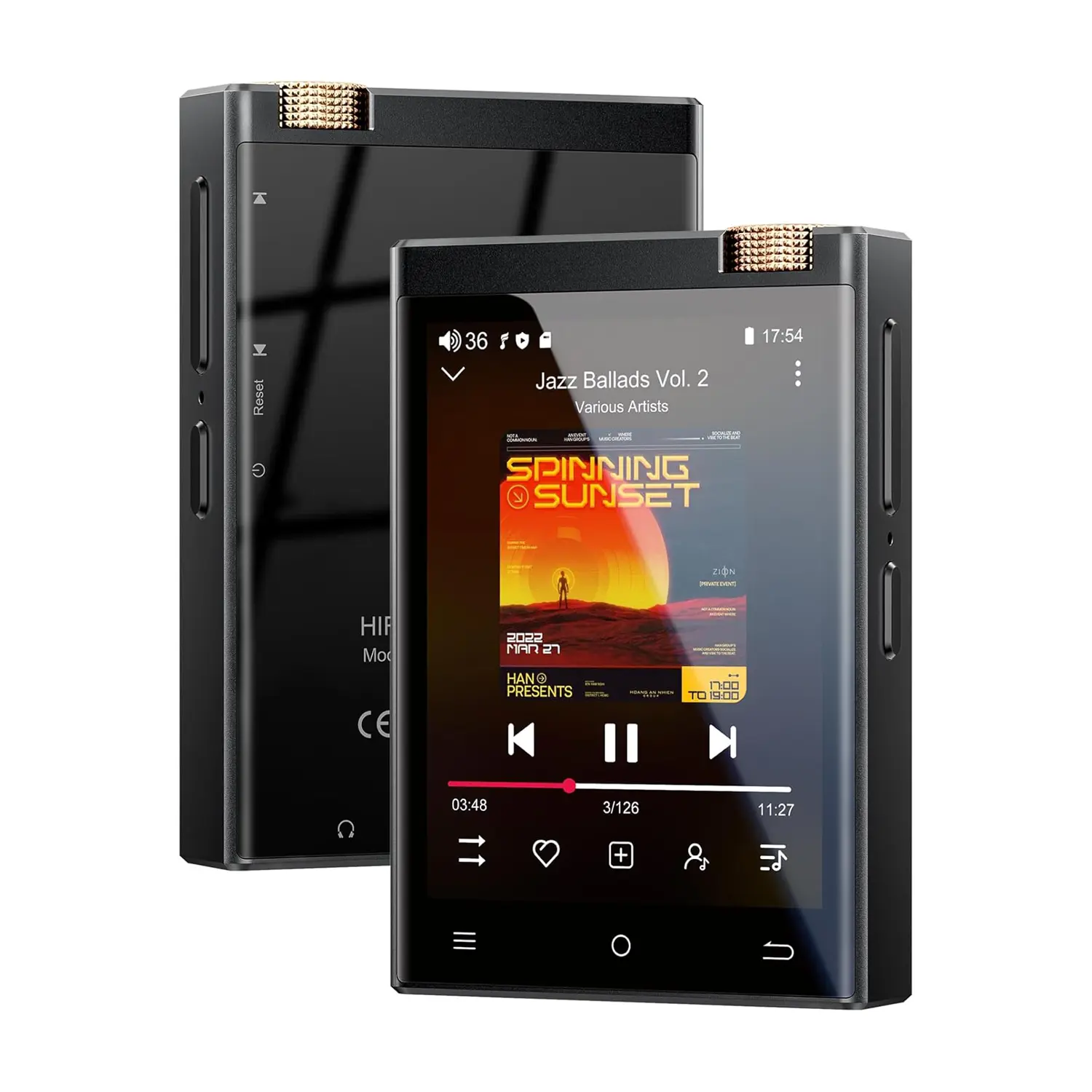 HiFi MP3 Player with Bluetooth and WiFi, Oilsky Lossless DSD High-Resolution Digital Audio Music Player, High-Resolution Portable Audio Player with 64GB Card, Supports up to 1TB