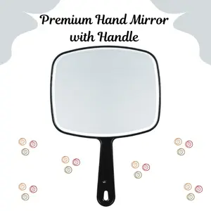Premium Hand Mirror with Handle – Large Handheld Mirror 6.3" x 9.6" for Makeup, Hair, Barber & Salon Use | Portable Mirror with Distortion-Free Reflection