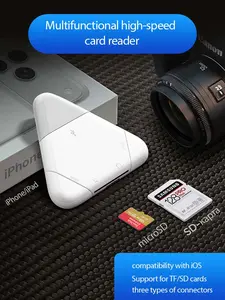 【New Model】Multi-functional card reader, 3-in-1 with SD/MicroSD and USB-A ports, suitable for iPhone, iPad, MacBook Pro/Air M4/M3, Android phones/tablets