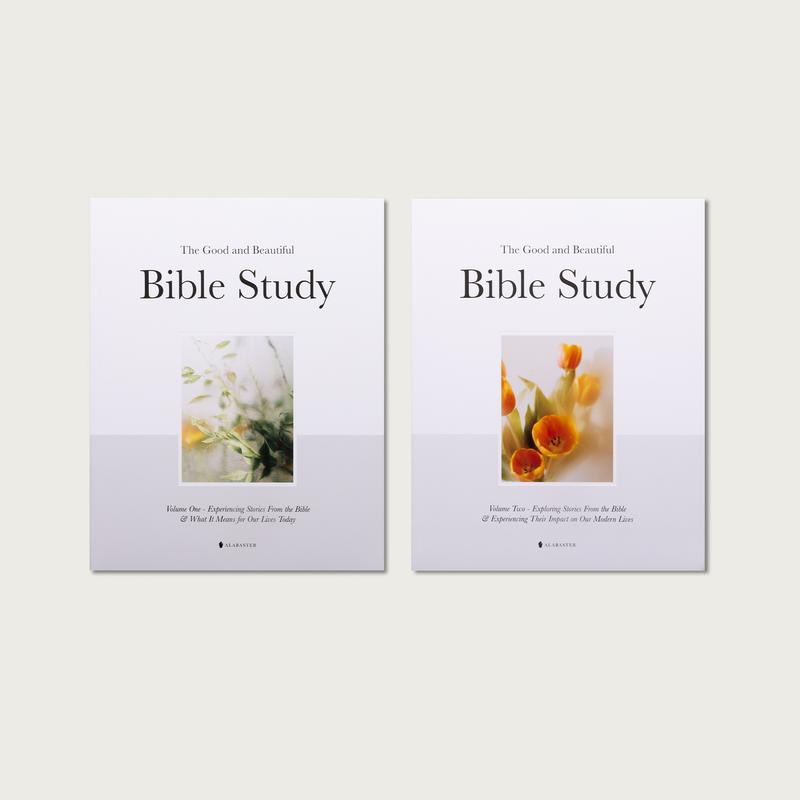 Alabaster The Good and Beautiful Bible Study Bundle - Volumes 1 & 2 Softcover Editions with Guided Readings & Contemplative Artwork, Study Bibles, Devotional Bible