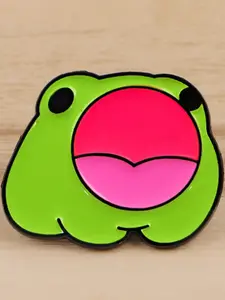 Funny Open-Mouth Frog Enamel Pin, Cute Cartoon Animal Brooch, Unisex Accessory for Bags and Clothes, Fashion Personalized Decoration