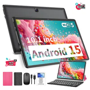 【DealsForYouDays&FathersDayGift】Relndoo, 10.1 Inch Android 15, Wireless Set with Keyboard, Mouse, Stylus, Case, 5G WiFi, Bluetooth, Foldable