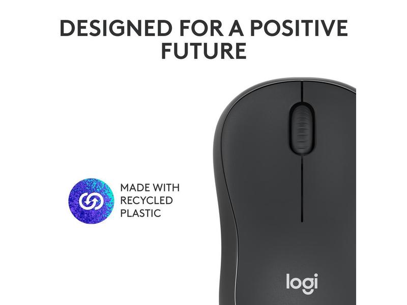 Logitech M240 Silent Bluetooth Mouse, Wireless, Compact, Portable, Smooth Tracking, 18-Month Battery, for Windows, macOS, ChromeOS, Compatible with PC, Mac, Laptop, Tablets (Graphite)