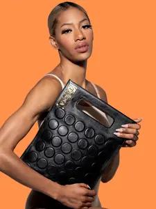 T I E N A Classic Leather Oversized Clutch