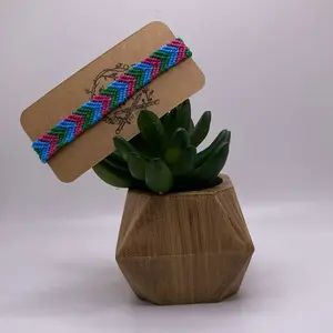 Polysexual Chevron Pride Friendship Bracelet - High-Quality Cotton Embroidery Floss, Adjustable Sliding Knot, LGBTQ+ Support Fashion Accessory