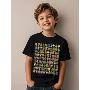 Italian-Brainrot Gen Z Funny Meme 90 Brainrot Characters Funny Awesome Graphic Kid T-Shirt Cute Kid T Shirts Trendy Cool Tops Tees for Kid