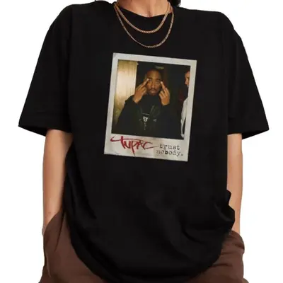 Official Tupac 'Trust Nobody' Logo T-Shirt - All Eyez On Me Graphic Tee For Men (Black, XXL) - View #2