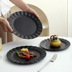 4pcs Plastic Dinner Plates, Microwave & Dishwasher Safe Reusable Plates, Perfect for Parties & Everyday Use, Ideal for Holidays & Special Occasions, Elegant Plastic Plates, Party Plates, Dishwasher Safe Tableware, Salad Serving Plates, Dinnerware