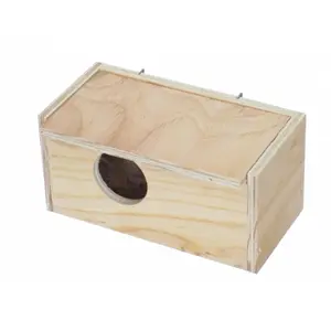 212 MAIN Small Plywood Bird Nest Box Bird Cage - Easy-Clean Outdoor-Mounted Habitat with Removable Perch