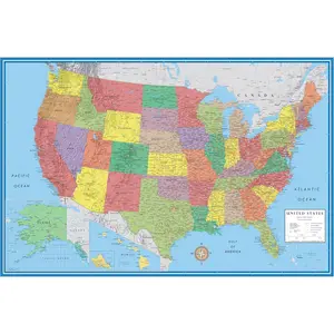 24x36 United States USA Classic Wall Map Mural Poster (Paper Folded)