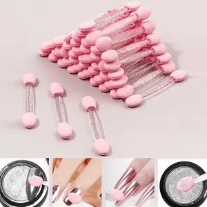 50/100/200 Pcs Dual-Ended Chrome Powder Nail Art Pen, Nail Art Accessories, Multi-Functional Sponge Brush, Manicure Brush, Makeup Tool Set for Women, DIY Beauty Essentials