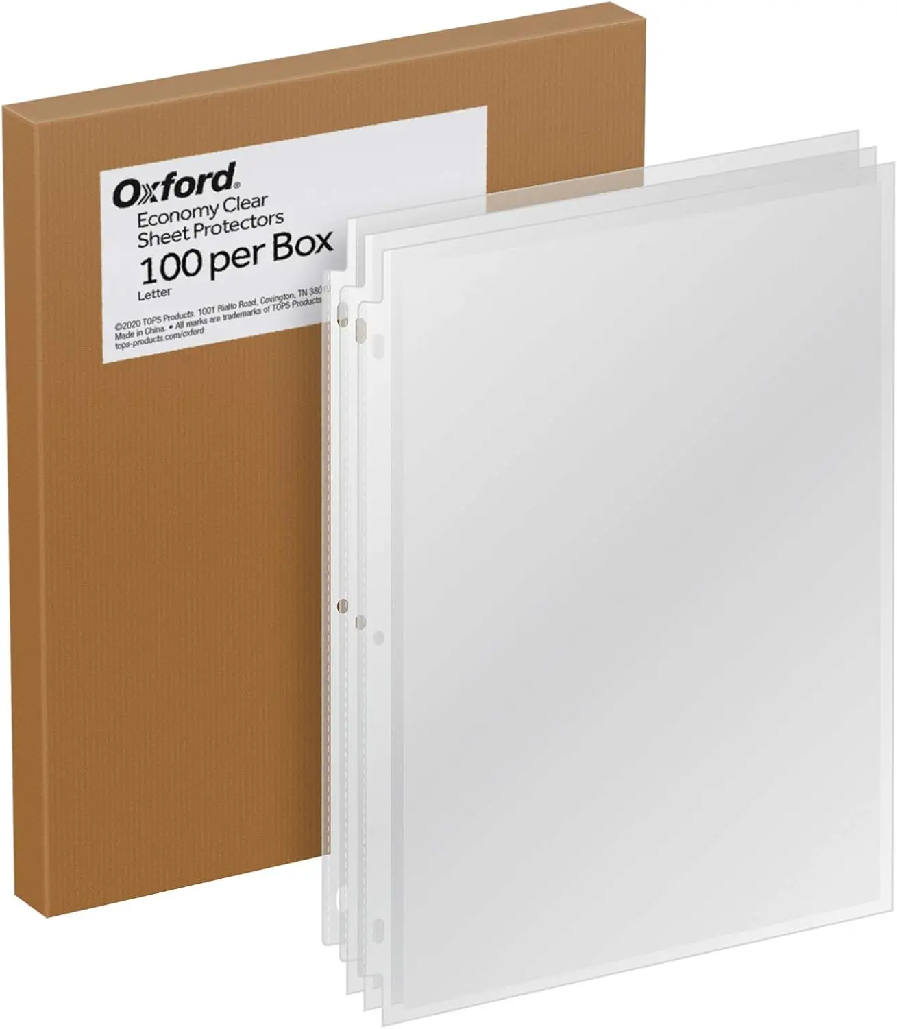 Sheet Protectors for 3 Ring Binder, Clear Page Protectors, 100 Pack | Clear binder sleeves that load from the top, letter size 8.5 x 11, with a reinforced 3 hole punch on every page protector.
