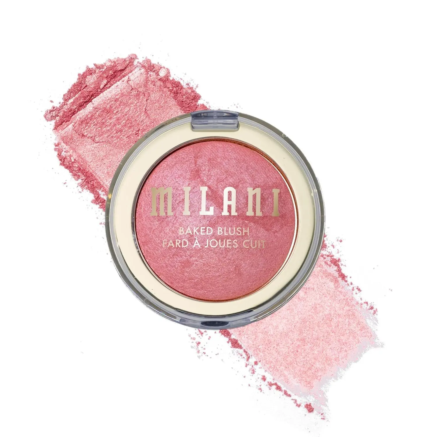 Milani Baked Blush, Updated Powder Blush for Cheeks, Cruelty Free Makeup - Shape, Contour & Highlight Face for a Shimmery or Matte Finish - Dolce Pink (Pack of 2)