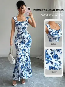 Women's Sleeveless Long Summer Vacation Dress - Elegant Beach Resort Outfit