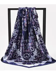 35.4 Inch Printed Square Scarf Fashion Headscarf Casual Outerwear Versatile Shawl Sa