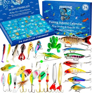 Advent Calendar 2025: Fishing Lure 24 Days Christmas Countdown Calendar Adult Men Teens Boys Men, Advent Calendar Fishing Tackle Lures Chritsmas Gifts for Granpa Dad Boyfriend Brother Fishing Lovers