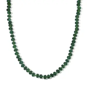 Verde Onyx 180.00 ctw Rondelle Beaded Elegance Necklace in Stainless Steel 18-20 Inches