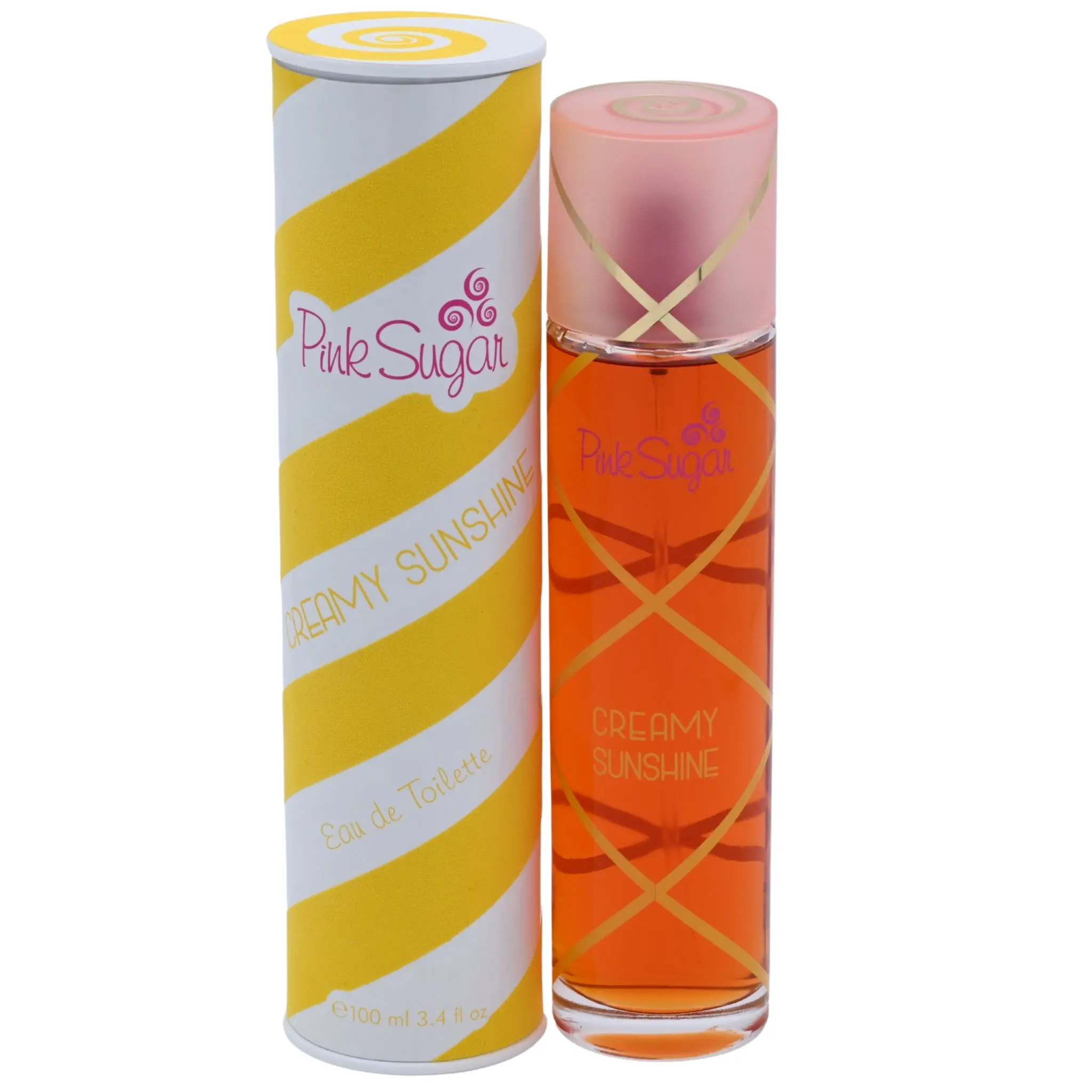 Aquolina Pink Sugar Creamy Sunshine Women's Eau de Toilette (EDT) - 3.4 fl oz, Atomizer, Boxed, Coconut, Floral, Fruit-Flavored Women's Fragrance, Indulgent Vanilla Base, Gourmand Vibe, New in Box, Atomizer Women's Fragrance
