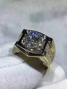 Men's Fashion Elegant Zircon Ring, Business Style Wedding Engagement Party Jewelry Gift, Simple Design for Men