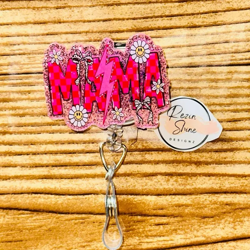 Mama Pink Badge Reel