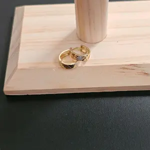 14k gold tri color earrings