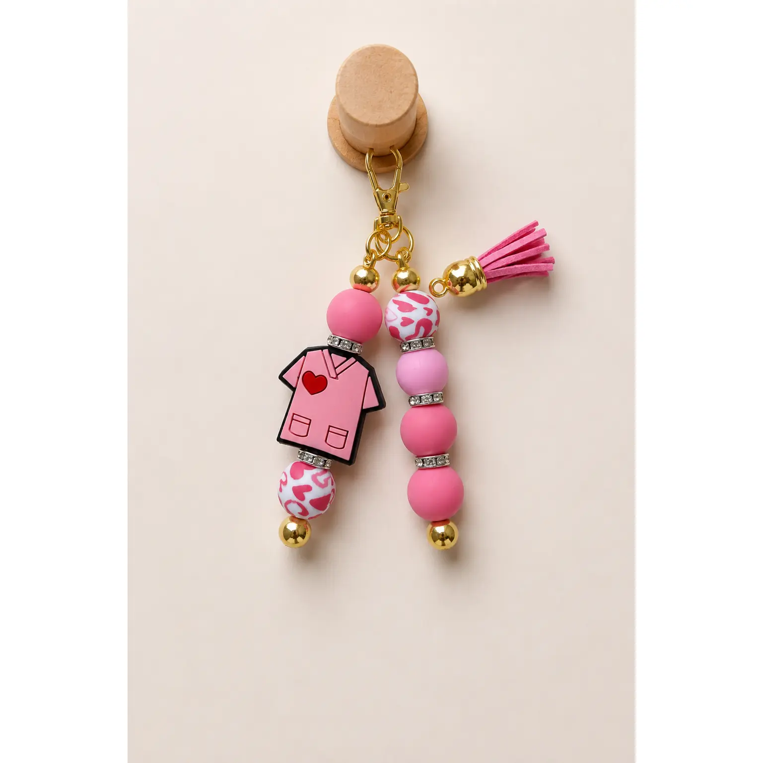 Blush Bead Story Bag Charm | Beads of Hope T1D – Handmade Silicone Bead Bracelet