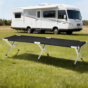 Heavy Duty Portable Folding Camping Cot Aluminum Frame Oxford Sleeping Bed Indoor Outdoor Guest Bed with Storage Carry Bag Supports 275LBS