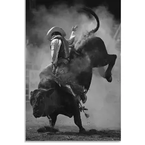 Rodeo Cowboy Canvas Prints, Vintage Western  Art Painting, Room Decor  Art Poster for Rustic Home Decor Custom Street Sign artistic wall art decor