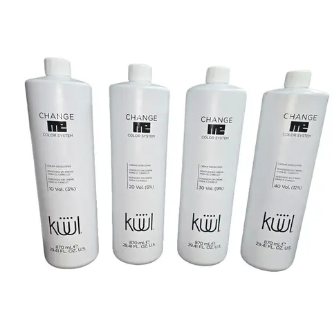 KUUL Hair Lightener Developer Bottle - 10,20,30,40 Volume Peroxide Haircare Product, 870ml Creamy Formula for Home Use, Blonde Toning, Mixes Easily, Blends Effortlessly with Hair Color